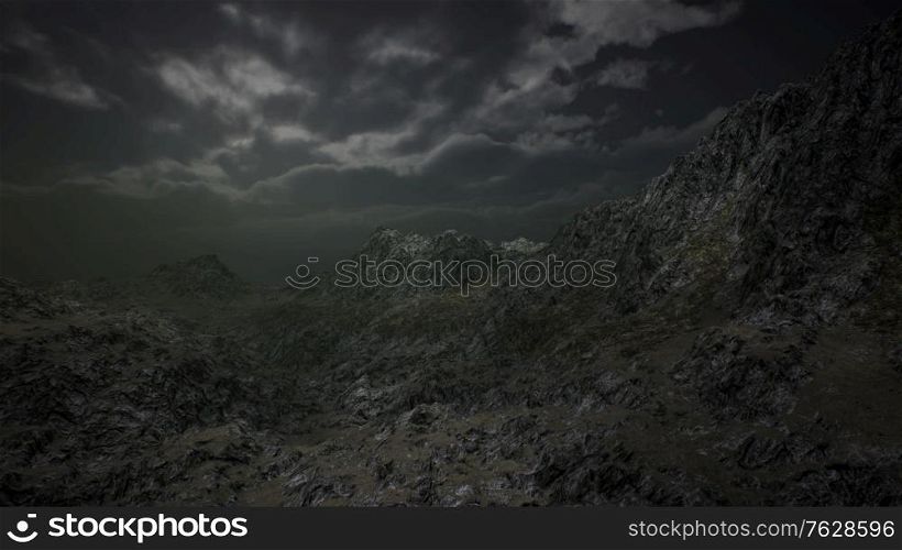 view from the mountain in a storm, Iceland. View from the Mountain in a Storm