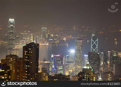 View from The Peak, down onto Central, and Kowloon, Hong Kong