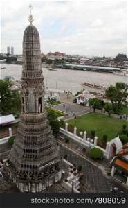View from the prang in wat Arun in Bangkok, Thailand