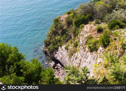 View from the promontory of the natural inlet, Vietri sul mare, Amalfi coast, Salerno, Italy