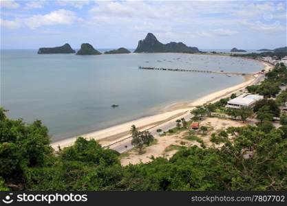 View from the rock on the bay in Prachuap Khiri Khan, Thailand