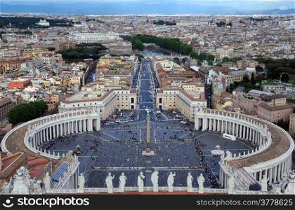 View from the San Pietro basilica in Vatican