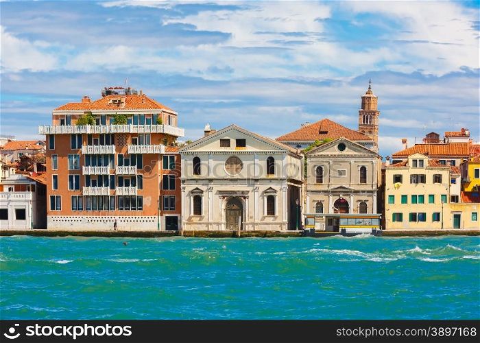 View from the sea to church Spirito Santo in Venice, Italia