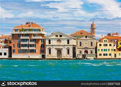 View from the sea to church Spirito Santo in Venice, Italia