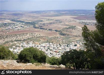 View from the Tavor mount on the Shibli village, Israel