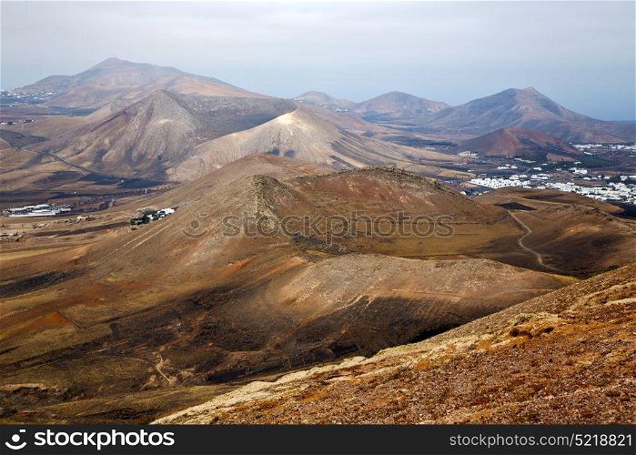 view from the top in lanzarote spain africa and house