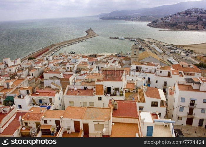 View from the top of Peniscola in the coast of Spain