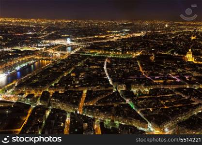 View from the top of the Eiffel tower in Paris, France