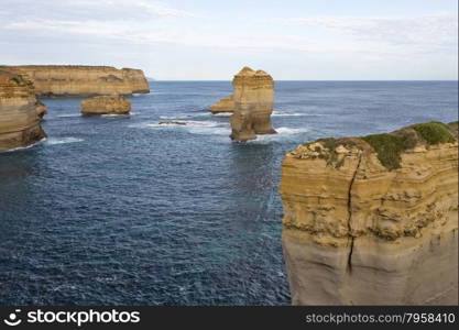 View from the Twelve Apostles lookout facing east in Victoria, Australia