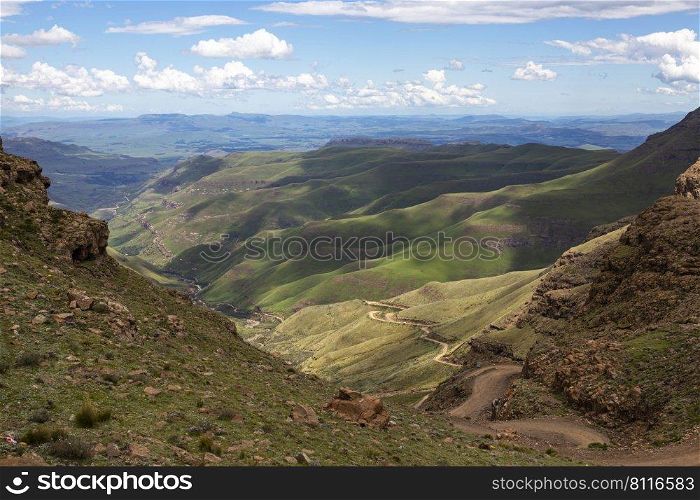 View from top of Sani Pass over KwaZulu-Natal