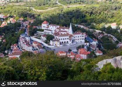 view from top on national museum palace sintra
