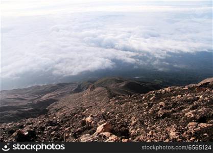 View from volcano Kerinci in Indonesia