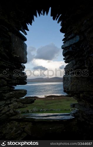 View from window of Kilnave church, Islay