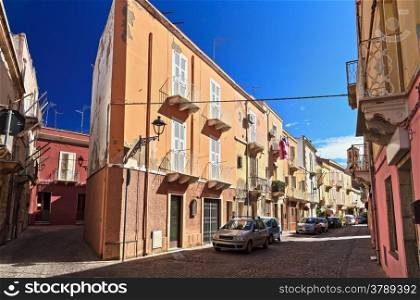 view in Carloforte, small town in San Pietro Island, Sardinia, Italy