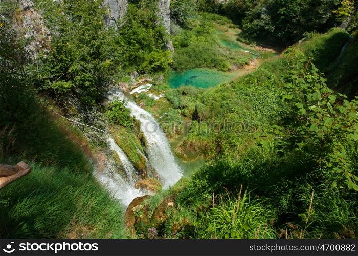 view in the Plitvice Lakes National Park, Croatia
