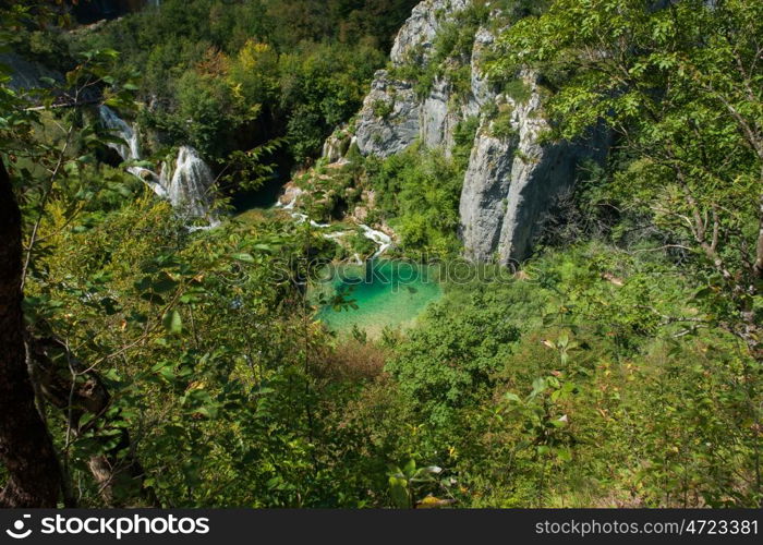 view in the Plitvice Lakes National Park, Croatia