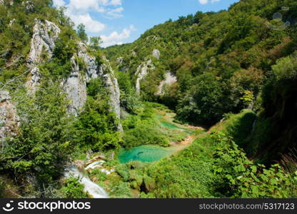 view in the Plitvice Lakes National Park, Croatia