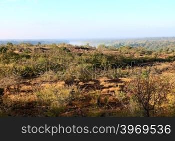 View lanscape of Pha Taem National Park in the Ubon Ratchathani , Thailand