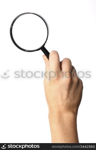 view magnifier hand take in fingers