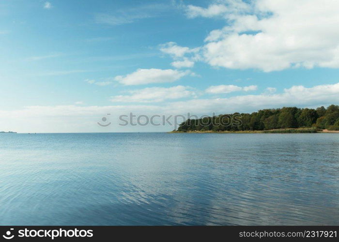 view of a beautiful seascape blue sky over the blue sea