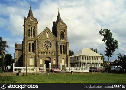 View of a church, St. Kitts, Leeward Islands, Caribbean.