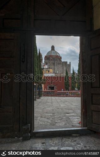 View of a church through open door, Zona Centro, San Miguel de Allende, Guanajuato, Mexico