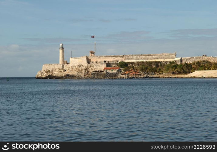 View of a fort on the seafront, Havana, Cuba