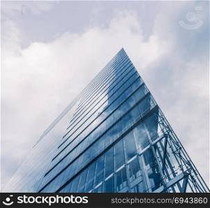 View of a modern glass skyscraper. modern office buildings