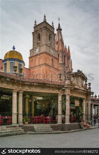 View of a Parish church, La Parroquia, San Miguel de Allende, Guanajuato, Mexico
