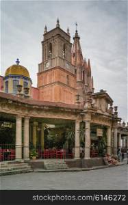 View of a Parish church, La Parroquia, San Miguel de Allende, Guanajuato, Mexico
