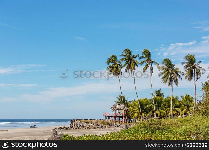View of a small beach in El Salvador, Pacific Coast