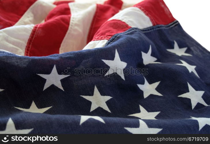 view of a very old American flag