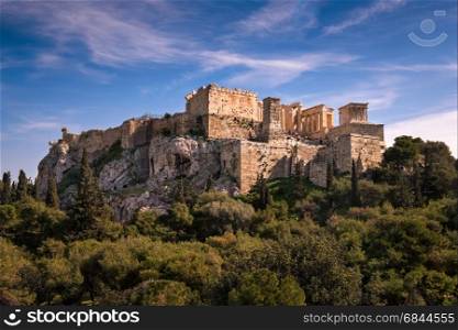 View of Acropolis from the Areopagus Hill, Athens, Greece