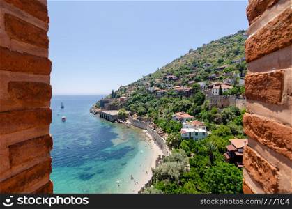 View of alanya antique shipyard from red tower