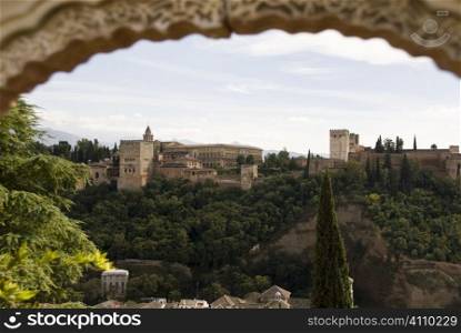 View of Alhambra from Albaicin, Albayzin, Granada, Andalusia, Spain