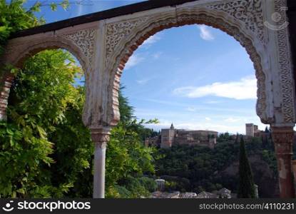 View of Alhambra from Albaicin, Albayzin, Granada, Andalusia, Spain