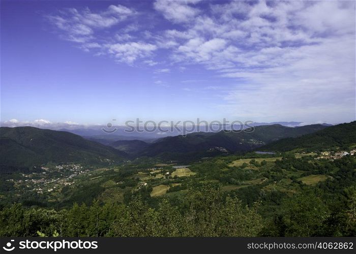 View of Alpi Apuane from Foce Carpinelli, Tuscany, Italy, at summer