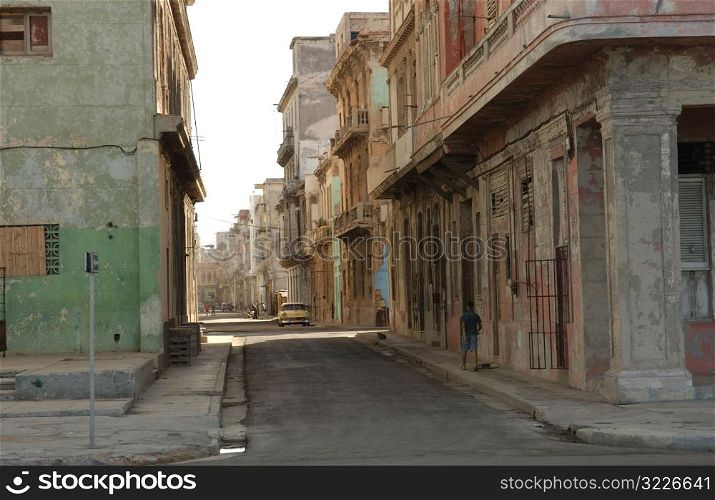 View of an alley between buildings, Havana, Cuba