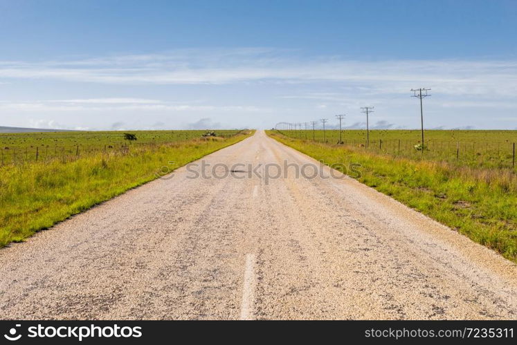 View of an empty country highway road in South African Farmland region