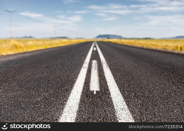 View of an empty country highway road in South African Farmland region