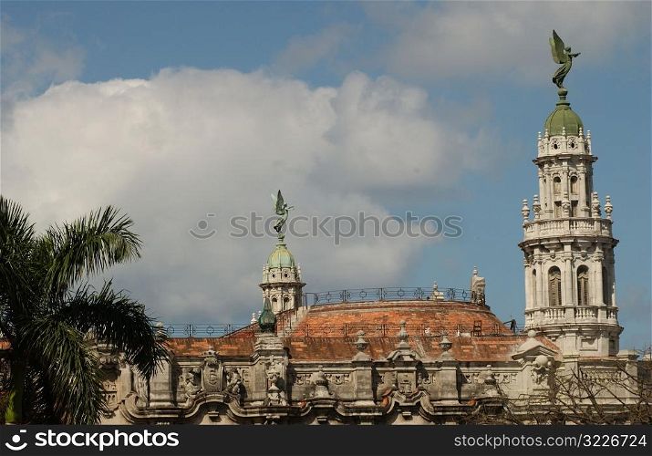 View of an ornate steeple on a government building, Havana, Cuba