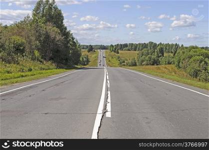 View of asphalt road in the countryside