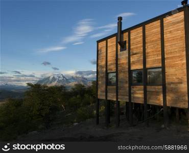 View of Awasi Lodge, Torres del Paine National Park, Patagonia, Chile
