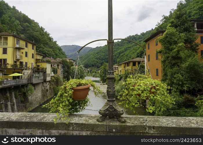 View of Bagni di Lucca, in Lucca province, Tuscany, Italy, at summer