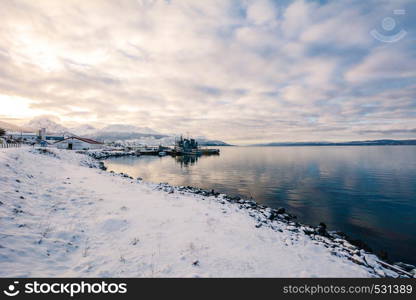 View of beautiful Ushuaia in winter. Patagonia, Argentina, South America