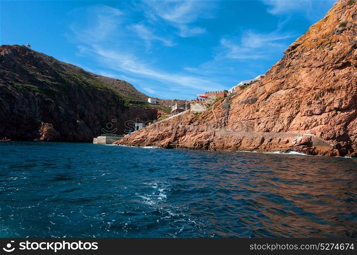 View of Berlenga island from the sea, Portugal