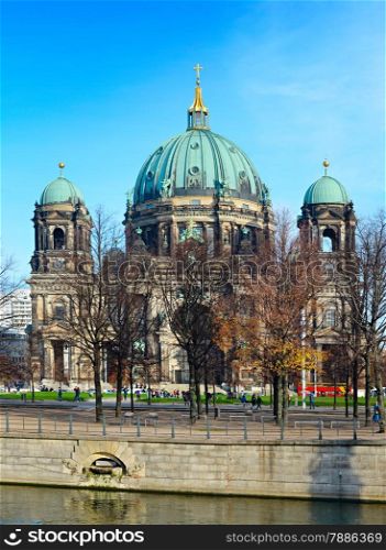 View of Berlin Cathedral in the bright winter day. Germany