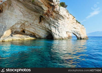 View of Blue Caves from boat (Zakynthos, Greece, Cape Skinari )