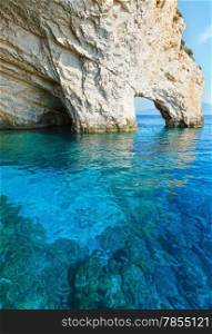 View of Blue Caves from boat (Zakynthos, Greece, Cape Skinari )