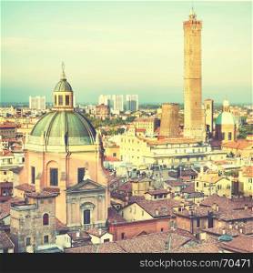 View of Bologna, Italy. Retro style filtered image